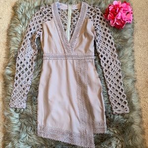 NWT Missguided mauve mesh sleeve dress